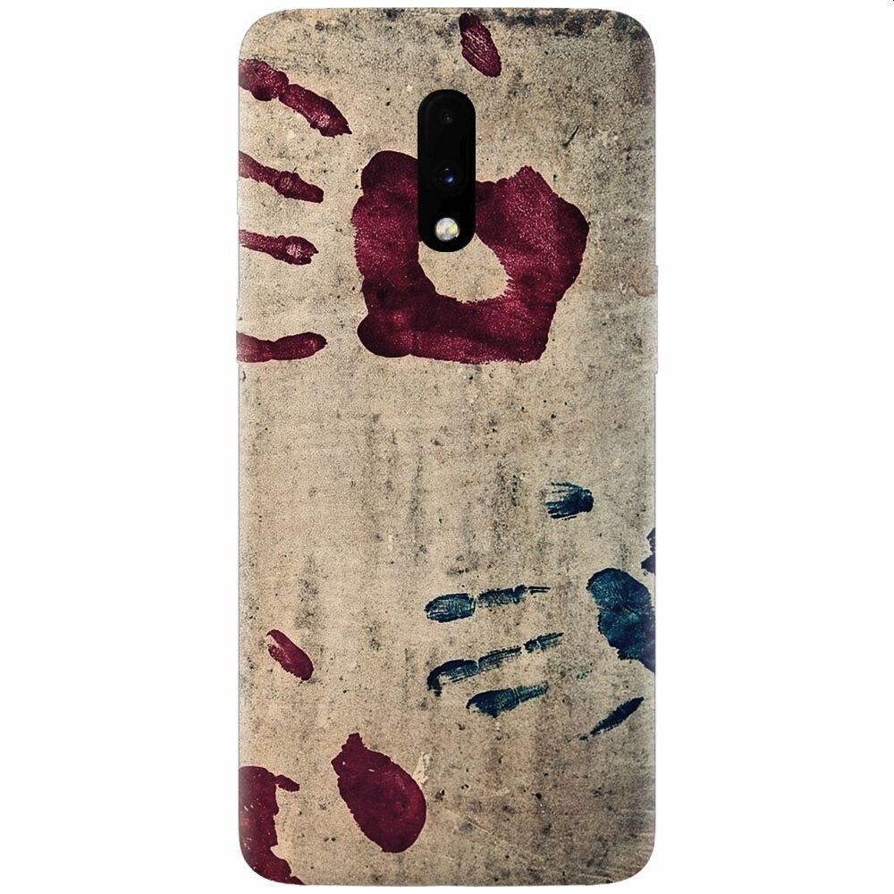 Husa silicon pentru OnePlus 7, Handprints