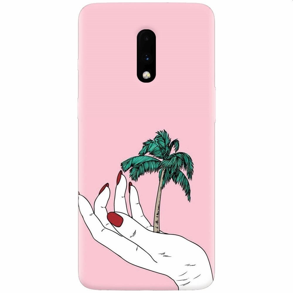 Husa silicon pentru OnePlus 7, Palm Tree