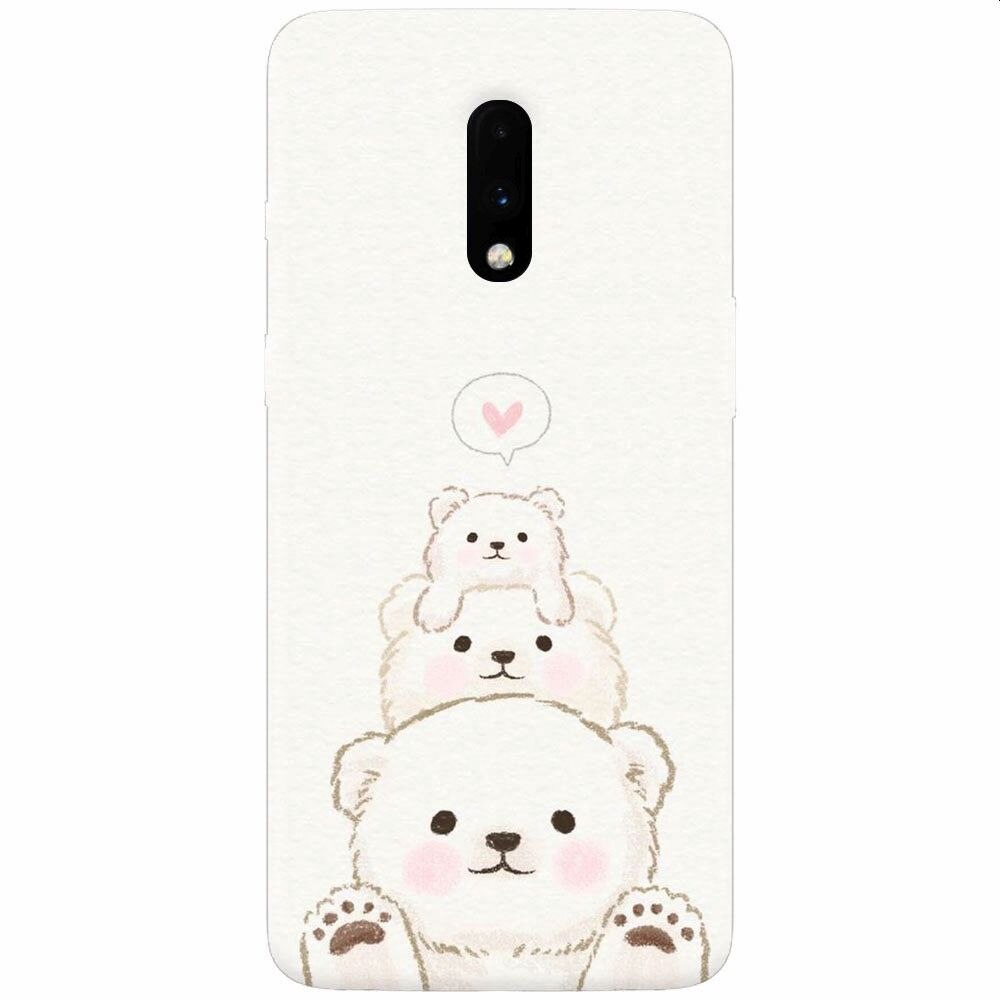 Husa silicon pentru OnePlus 7, Family Bear