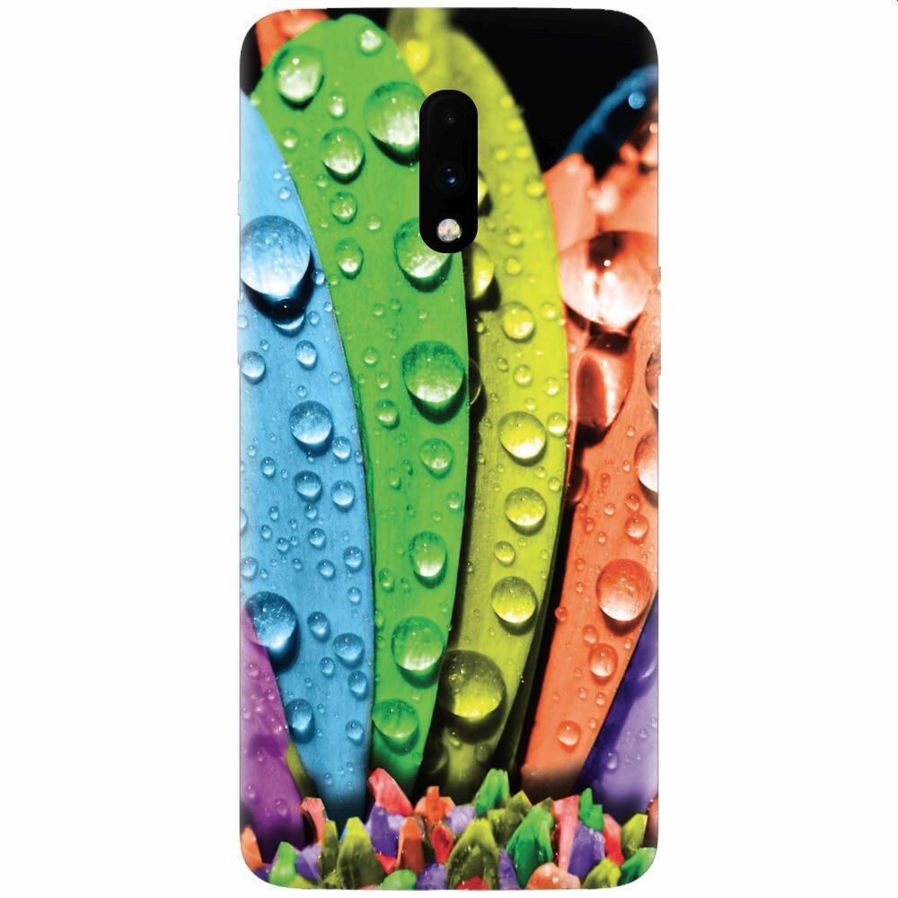 Husa silicon pentru OnePlus 7, Colorful Daisy Petals