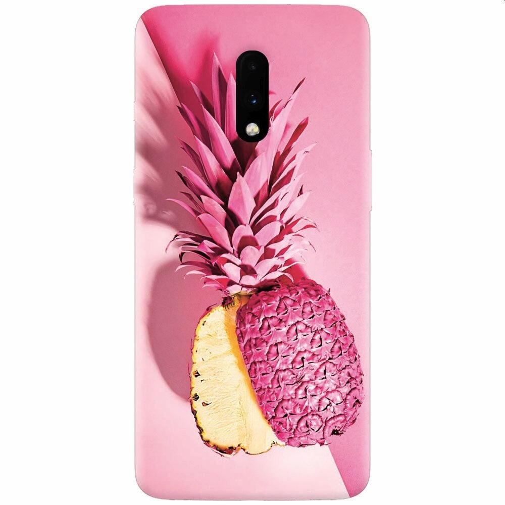 Husa silicon pentru OnePlus 7, Pink Pineapple