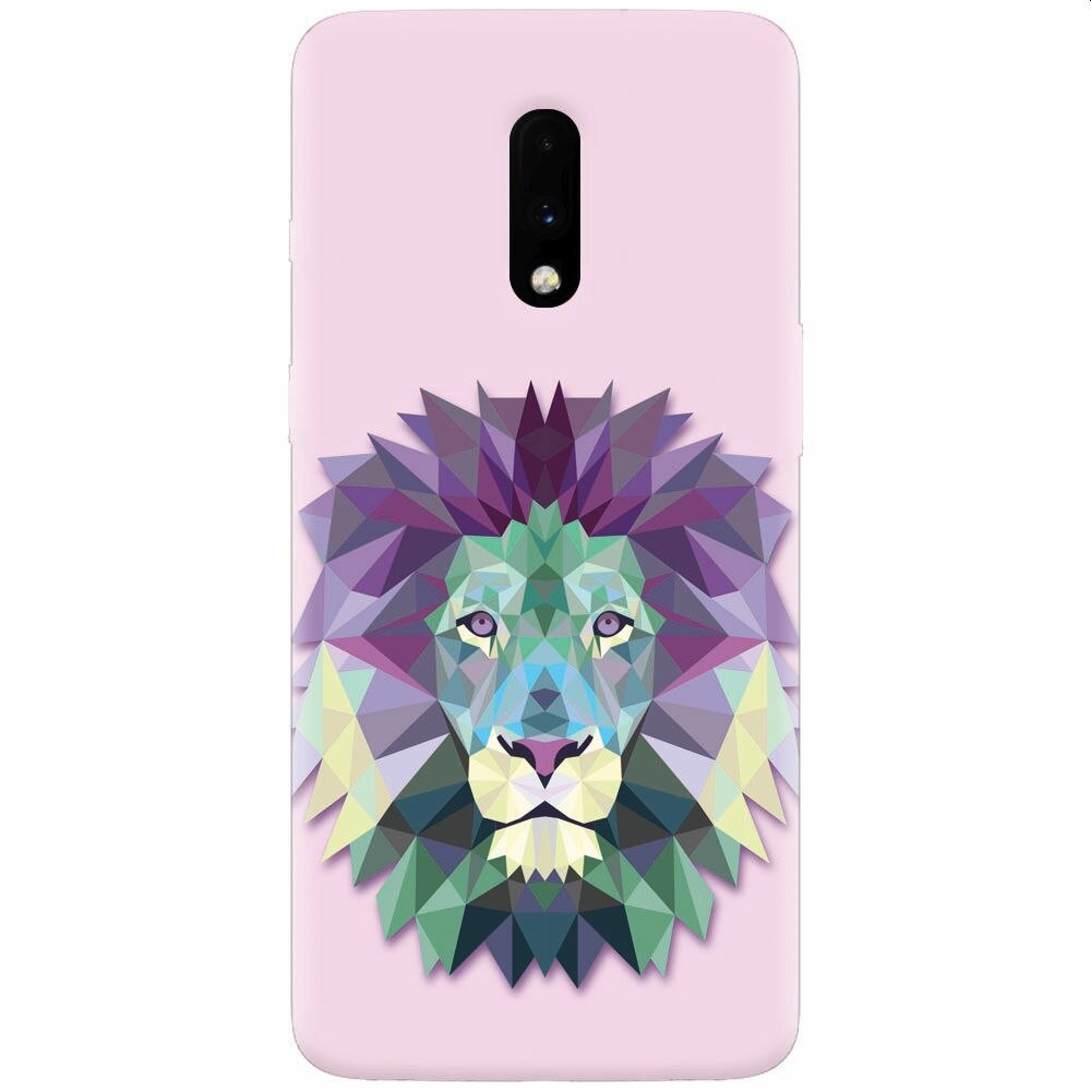 Husa silicon pentru OnePlus 7, Polygon Lion