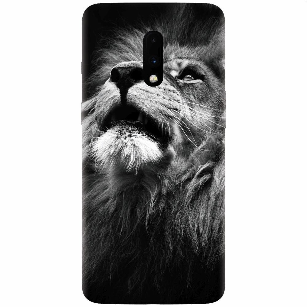 Husa silicon pentru OnePlus 7, Majestic Lion Portrait
