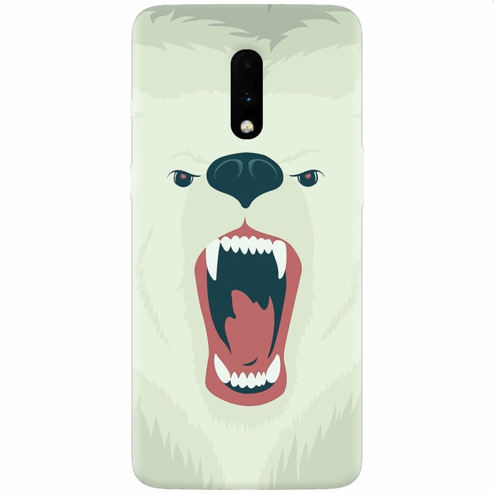 Husa silicon pentru OnePlus 7, Fierce Polar Bear Winter