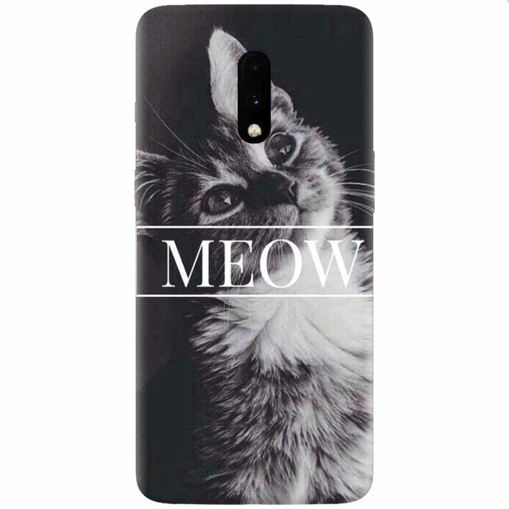 Husa silicon pentru OnePlus 7, Meow Cute Cat
