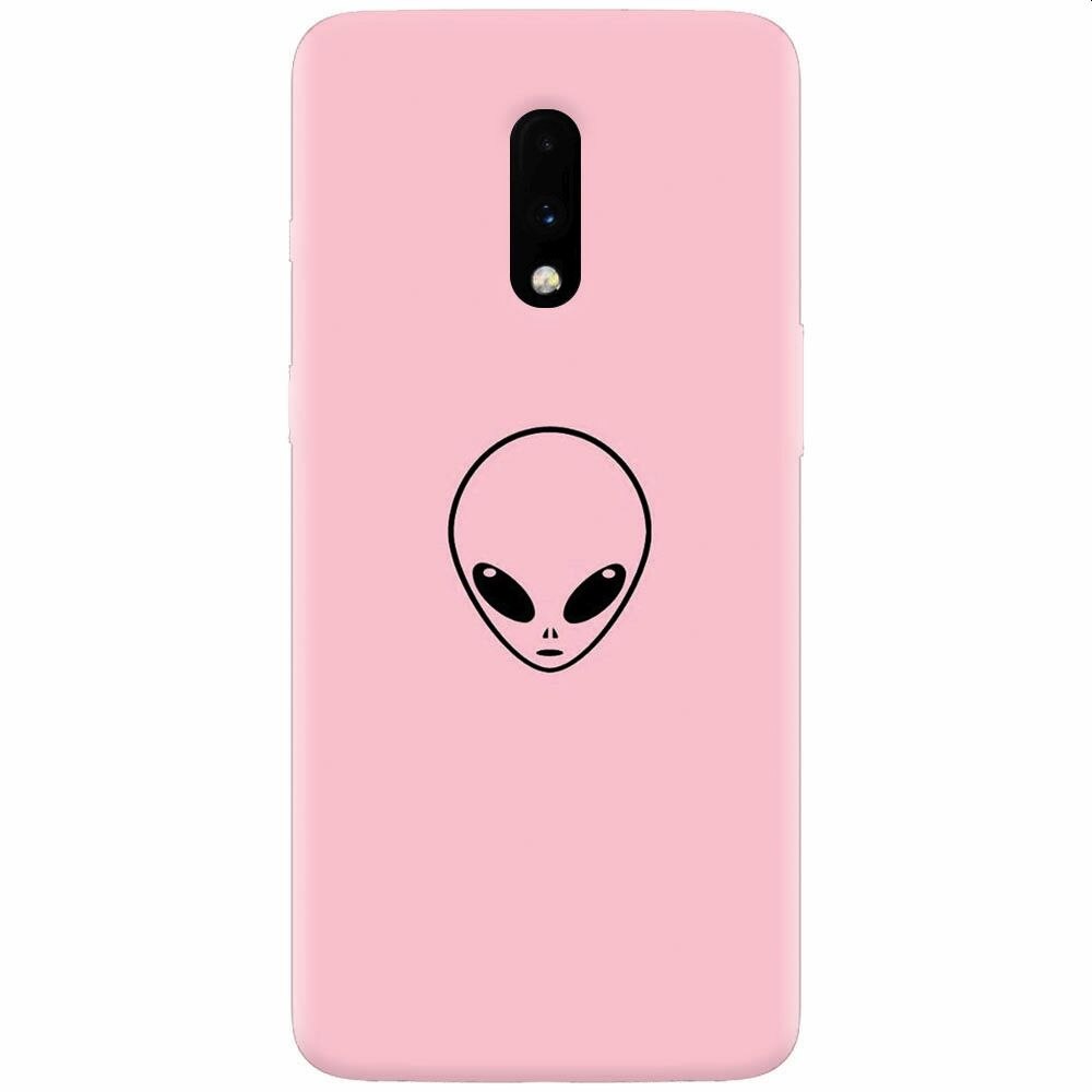 Husa silicon pentru OnePlus 7, Pink Alien