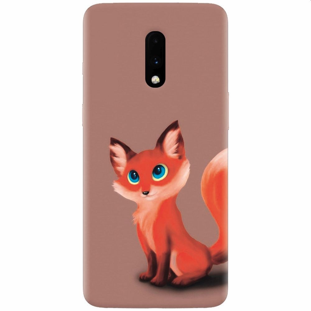 Husa silicon pentru OnePlus 7, Fox Cartoon Animal And