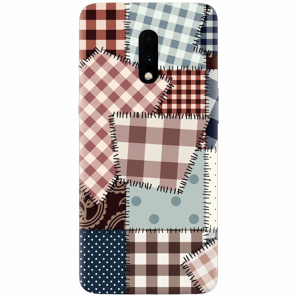 Husa silicon pentru OnePlus 7, Patchwork Vector