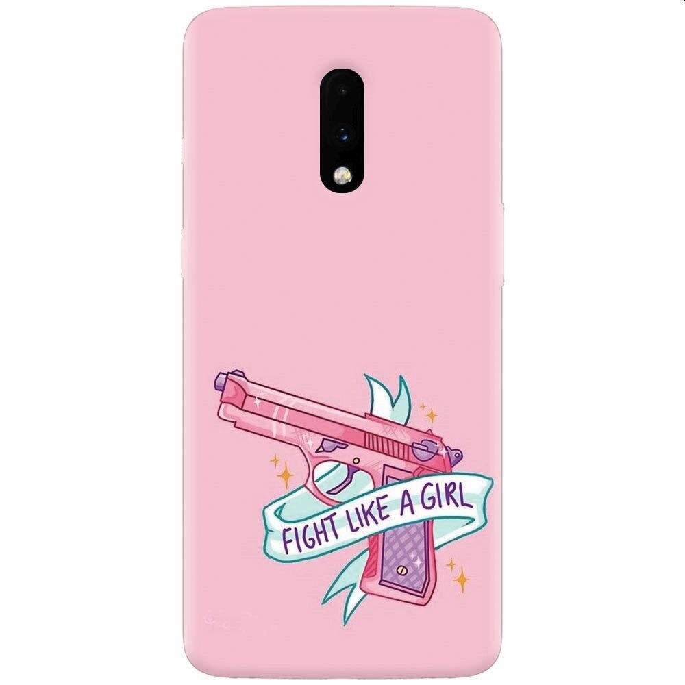 Husa silicon pentru OnePlus 7, Fight Like A Girl