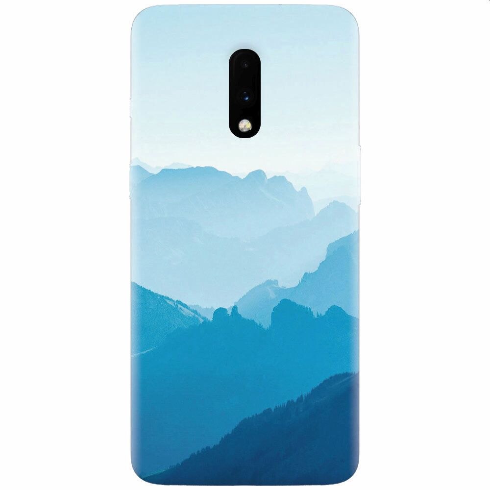 Husa silicon pentru OnePlus 7, Blue Mountain Crests