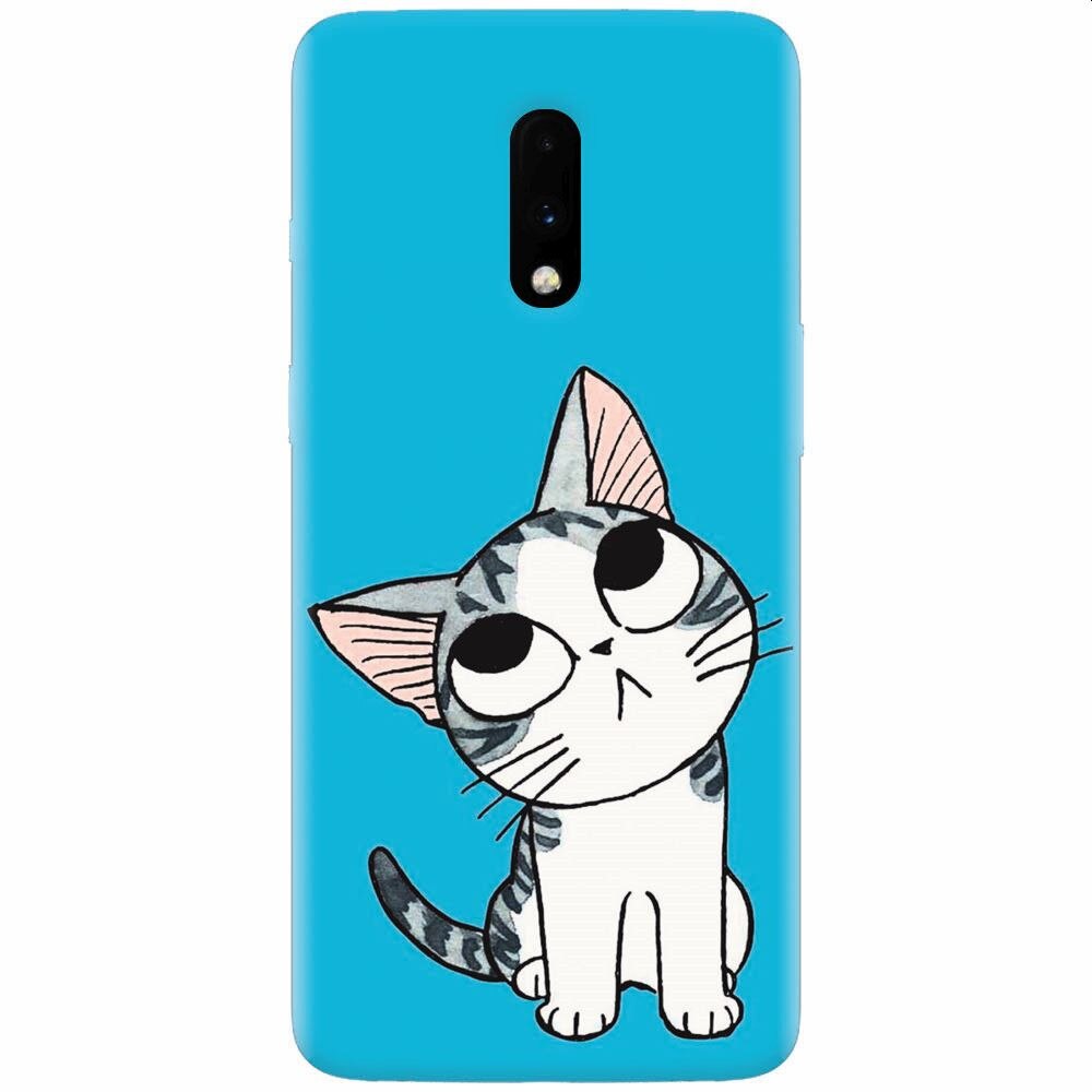 Husa silicon pentru OnePlus 7, Cat Lovely Cartoon
