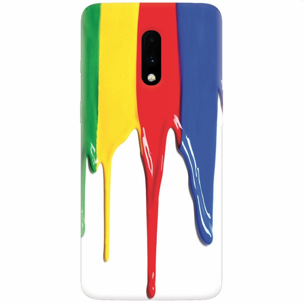 Husa silicon pentru OnePlus 7, Dripping Colorful Paint