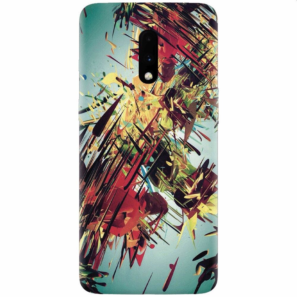 Husa silicon pentru OnePlus 7, Complex Abstract Colorful 3D Drawing