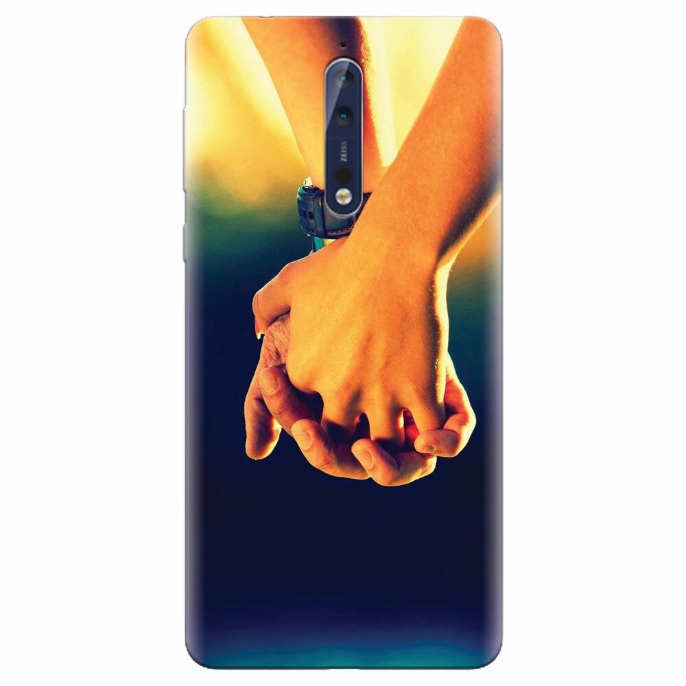 Husa silicon pentru Nokia 8, Couple Holding Hands