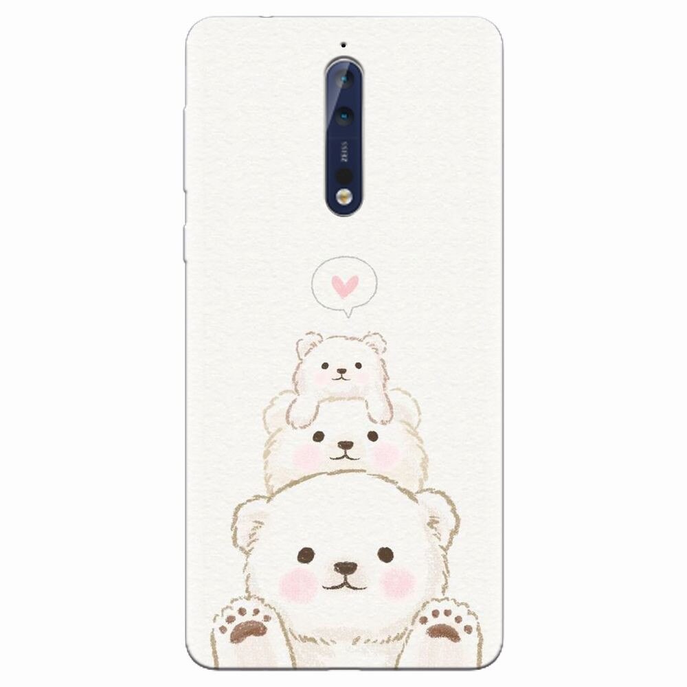 Husa silicon pentru Nokia 8, Family Bear