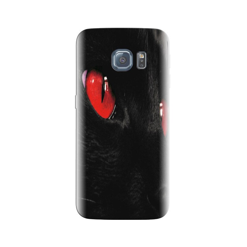 Husa Samsung S6 Black Cat With Red Eyes