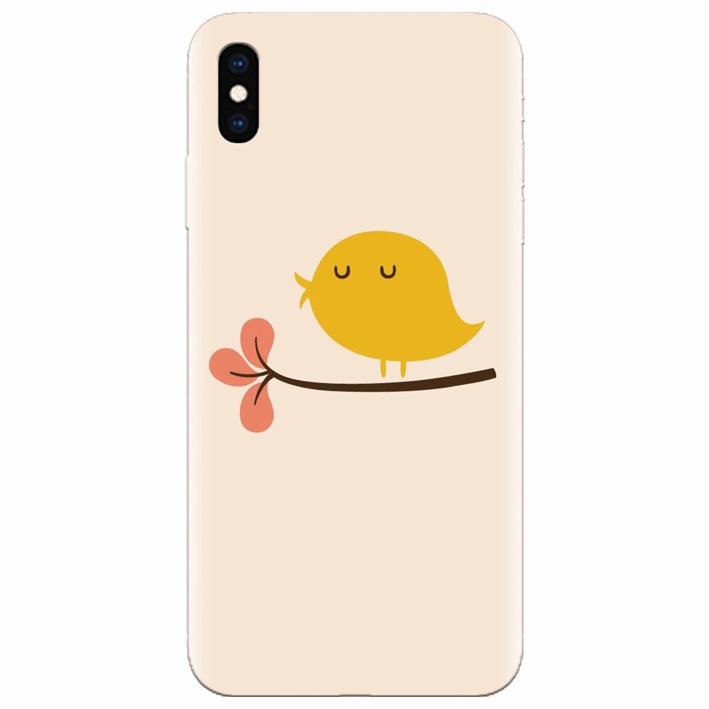 Husa silicon pentru Apple Iphone XS Max, Flat Minimal Cute Bird Illustration