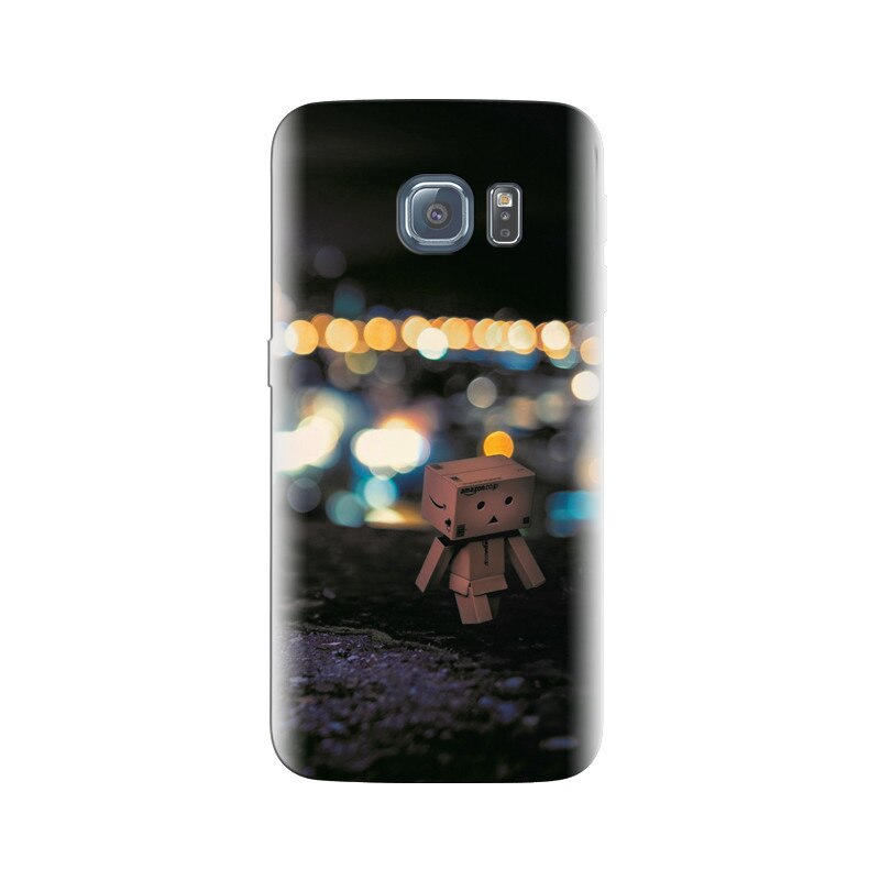 Husa Samsung S6 Edge Danbo Walking At City Lights Hd