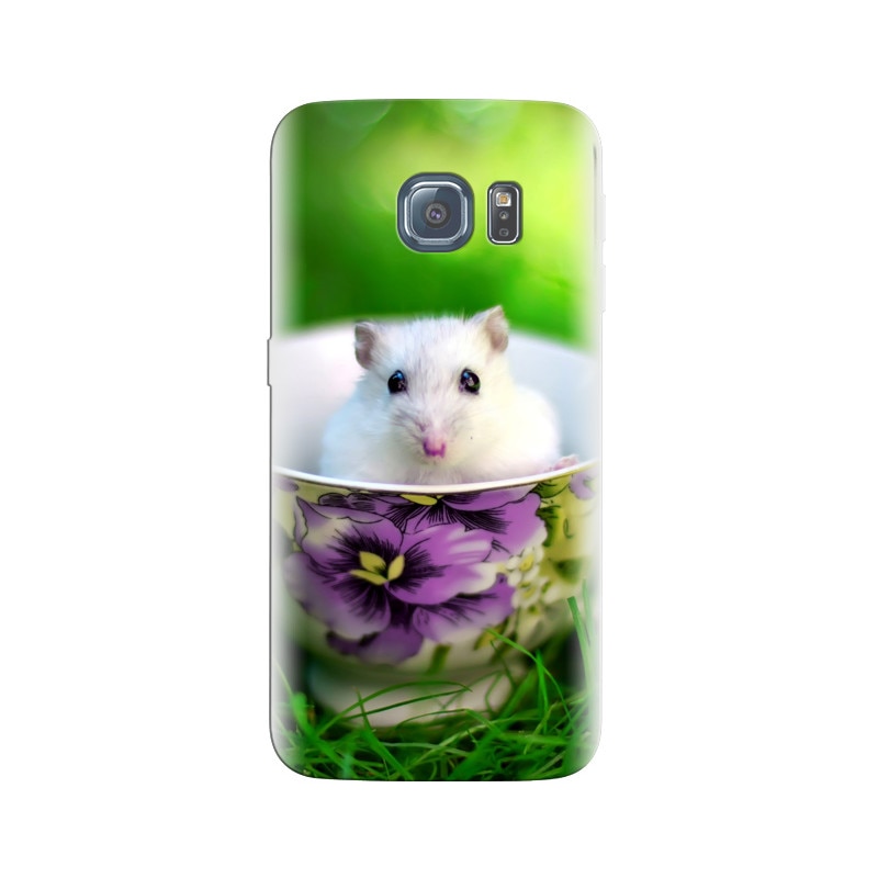 Husa Samsung S6 Edge Cute White Mouse In Cup