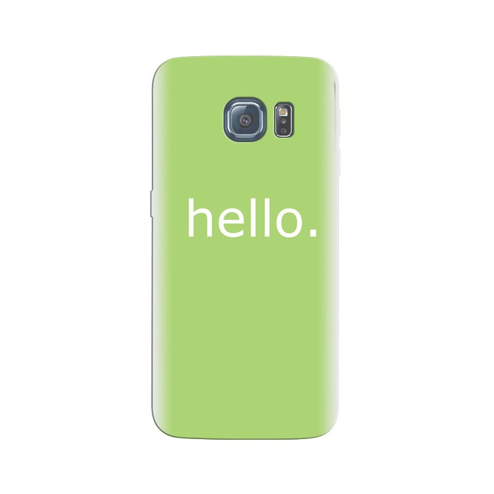 Husa din silicon compatibila cu Samsung Galaxy S6 Edge - model Cute Simple Hello Message
