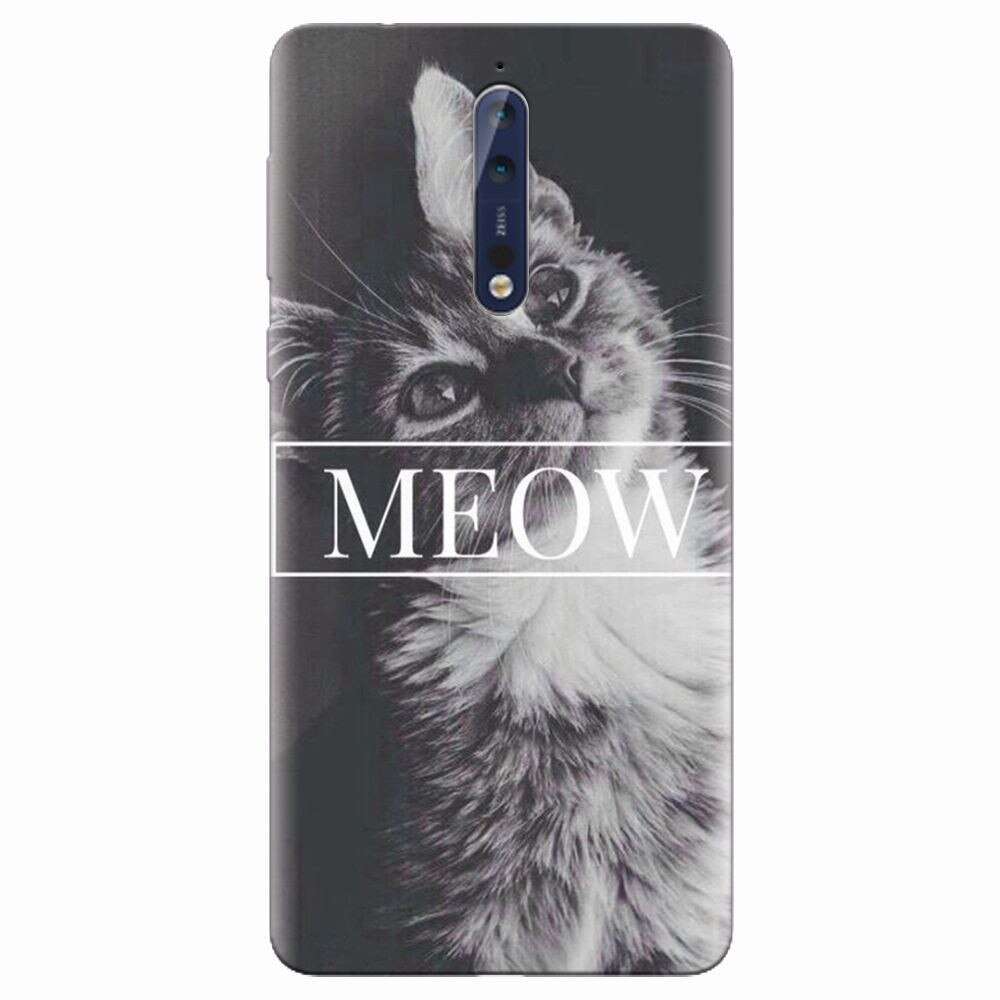 Husa silicon pentru Nokia 8, Meow Cute Cat