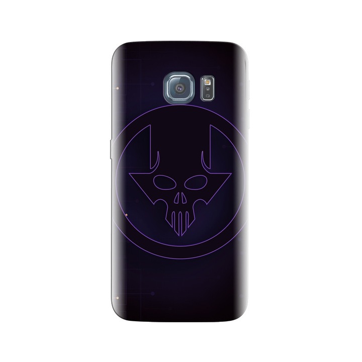 Husa din silicon compatibila cu Samsung Galaxy S6 Edge - model Cyber Skull