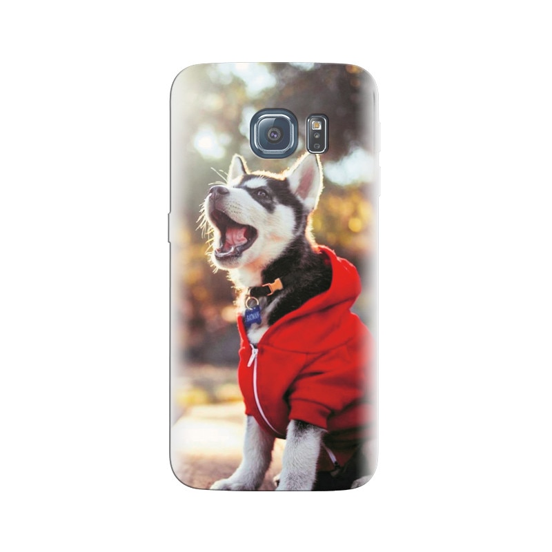 Husa Samsung S6 Dog With Red Jacket Hqs Background