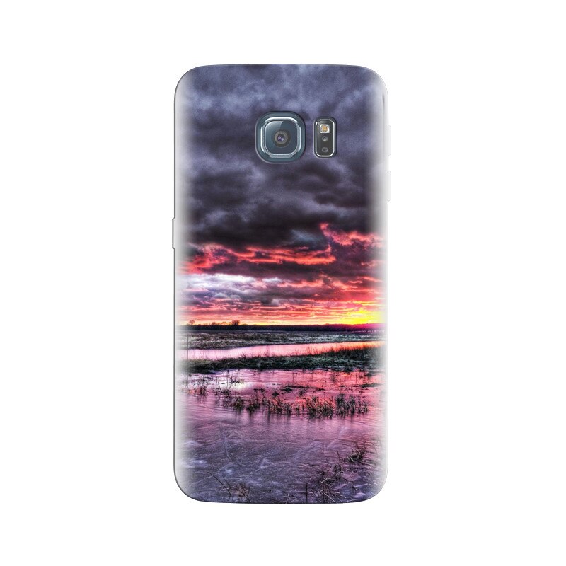 Husa Samsung S6 Edge Dramatic Sunset Over Frozen Marsh