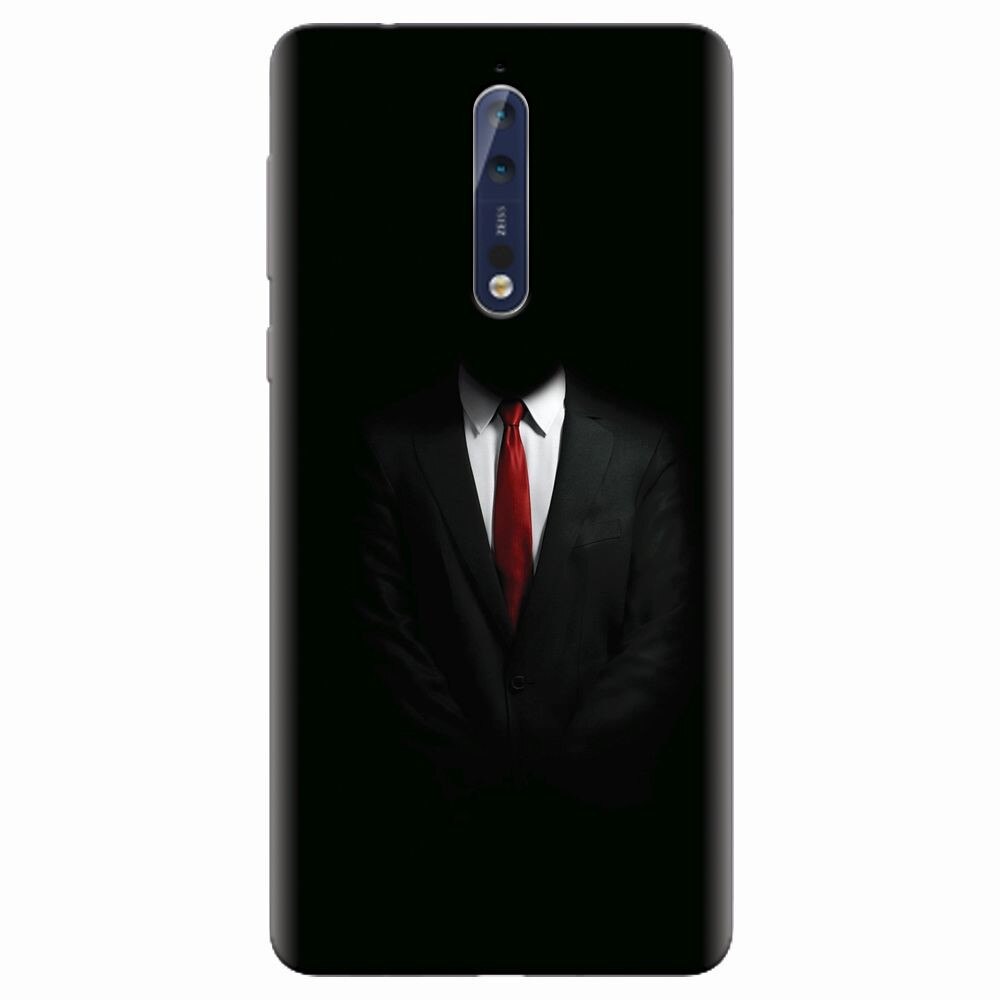 Husa silicon pentru Nokia 8, Mystery Man In Suit