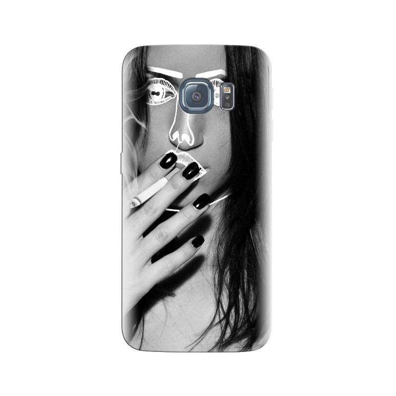 Husa Samsung S7 Edge Disclosure Face Girl Smoking Black And White
