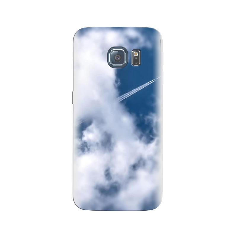 Husa Samsung S6 Flying Airplane Smoke Trail Clouds