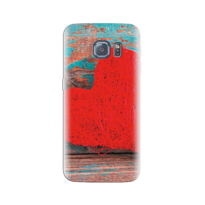 Husa din silicon compatibila cu Samsung Galaxy S6 Edge - model Happy Valentines Day February 14 High Resolution