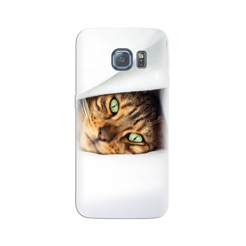 Husa Samsung S6 Edge Green Eyes Cat In Bed