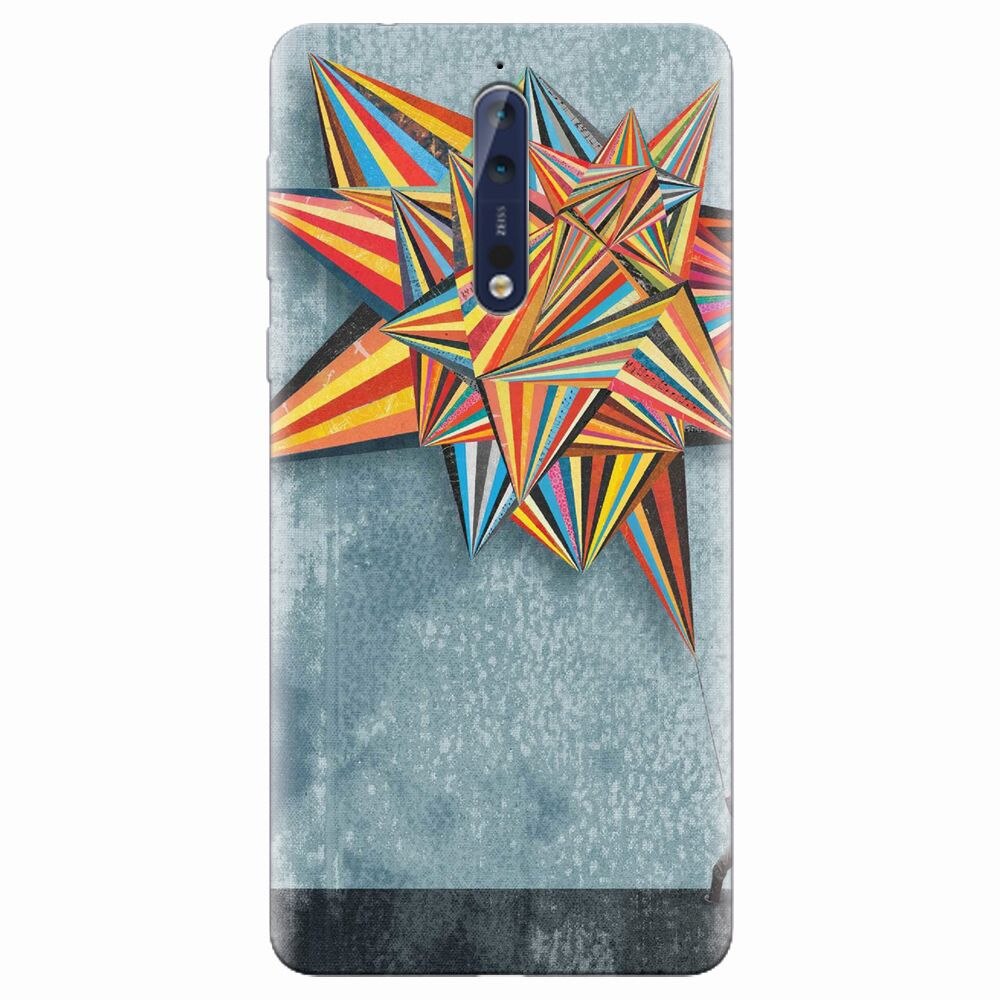 Husa silicon pentru Nokia 8, Abstract Colorful Balloon Triangles