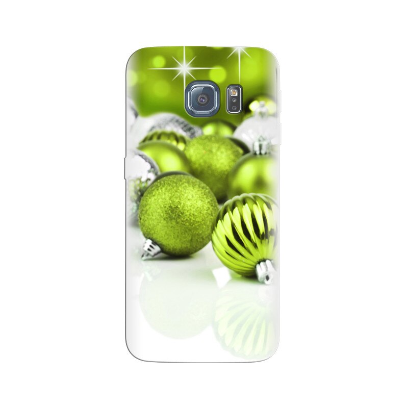 Husa Samsung S6 Green Christmas Balls Decorations