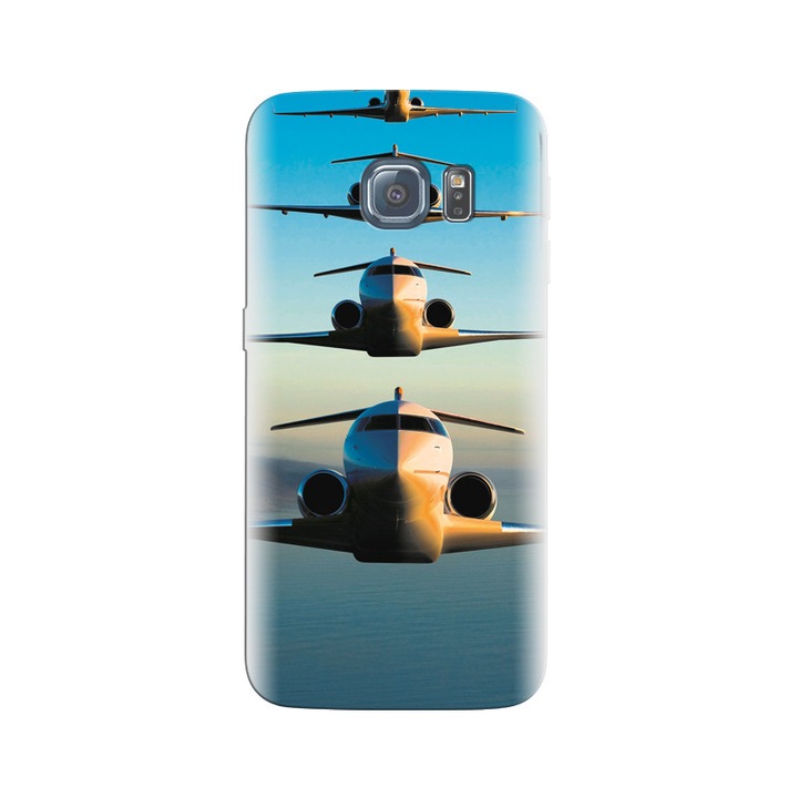 Силиконов кейс, съвместим с модел Samsung Galaxy S6 Edge - Military Plane Backgrounds