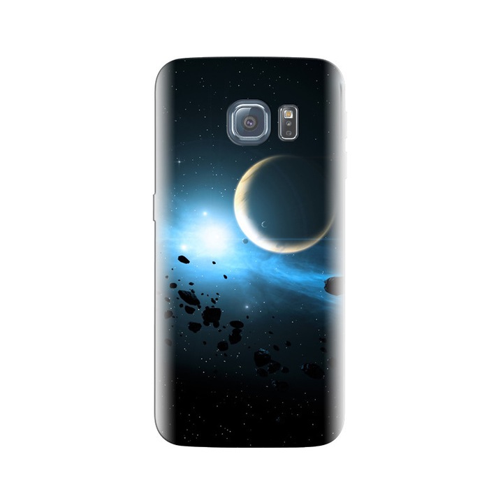 Husa din silicon compatibila cu Samsung Galaxy S6 Edge - model Sci Fi Explosions Planets Energy