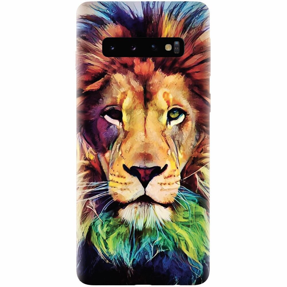 Husa silicon pentru Samsung Galaxy S10 Plus, Colorfull Lion