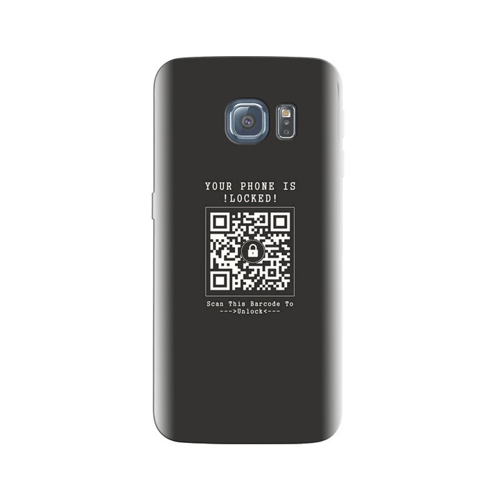 Силиконов кейс, съвместим с Samsung Galaxy S6 Edge - модел Barcode Lock