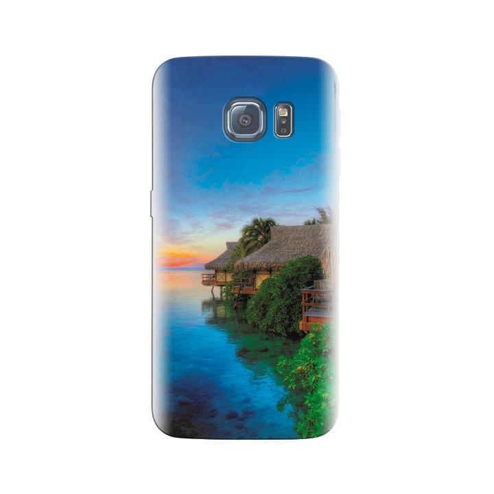 Husa din silicon compatibila cu Samsung Galaxy S6 Edge - model Beach Photographs