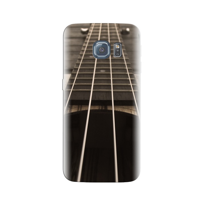Husa din silicon compatibila cu Samsung Galaxy S7 Edge - model Bass Guitar