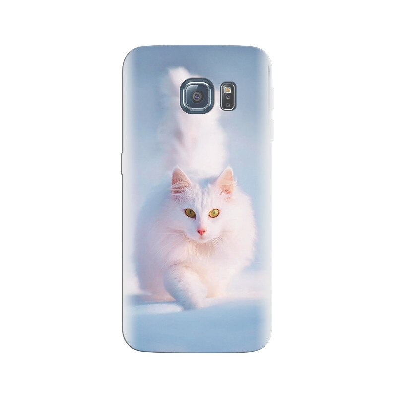 Husa Samsung S6 Edge Beautiful White Cat Best Background