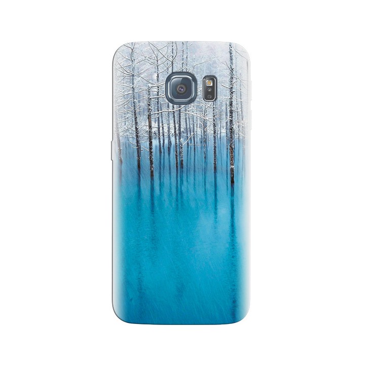 Силиконов кейс съвместим с Samsung Galaxy S7 Edge - модел Blue Water At Winter Hqs