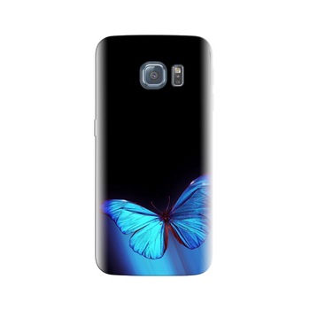 Husa Samsung S6 Edge Blue Butterfly 003 Husa Samsung S6 Edge Blue Butterfly 003