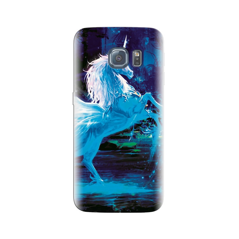 Husa Samsung S7 Blue Horse With Wings And Horn Fantasy