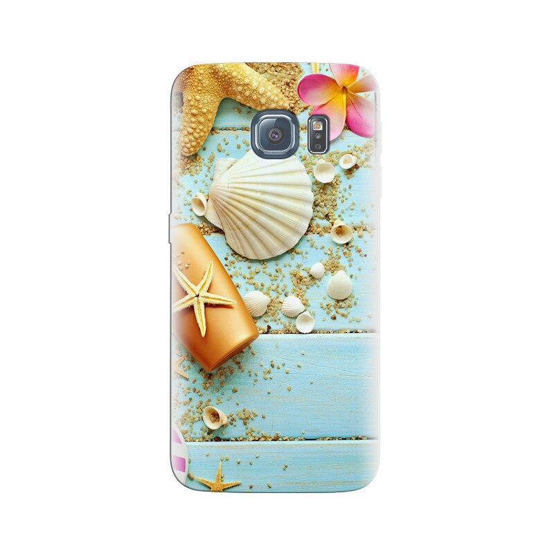 Husa Samsung S6 Blue Wood Seashells Sea Star