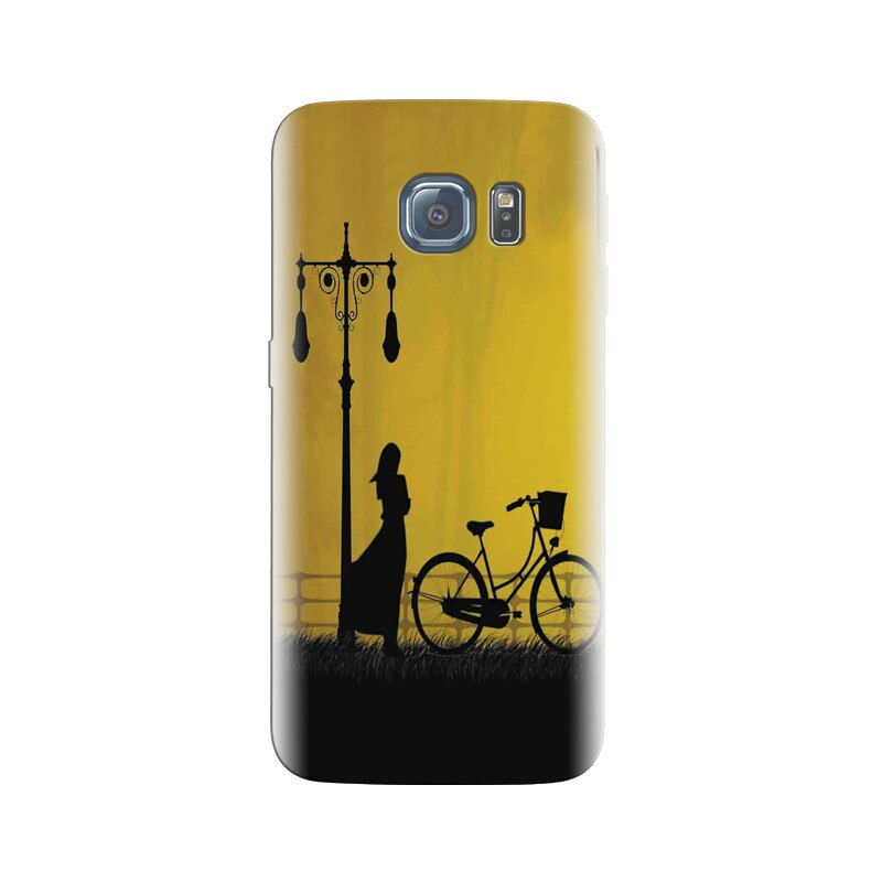 Husa Samsung S6 Edge Girl With Cycle At Evening High Definition Photos