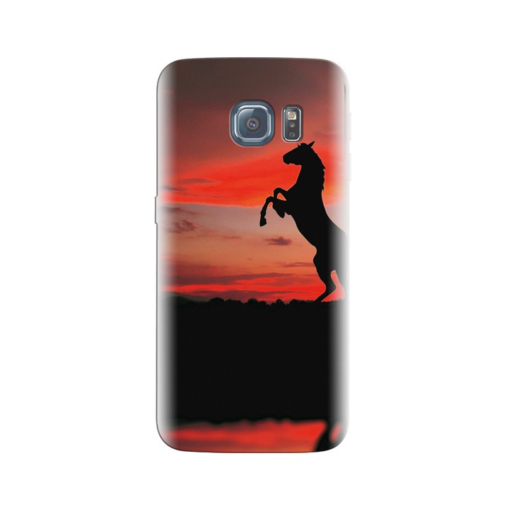 Силиконов калъф, съвместим с модел Samsung Galaxy S6 Edge - High Quality Horse Animal Backgrounds