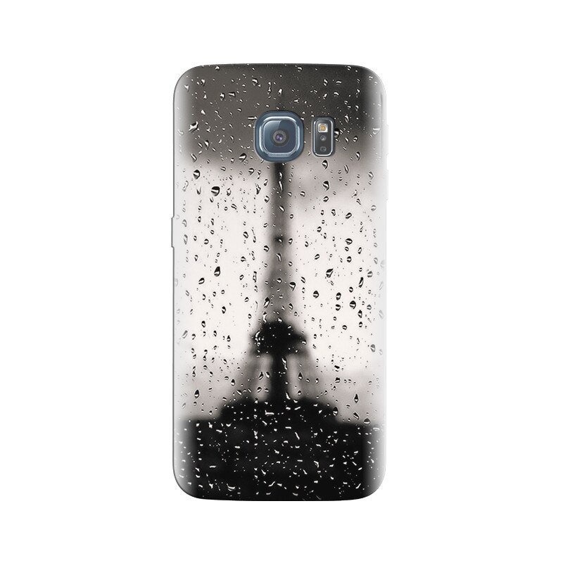 Husa Samsung S6 Edge Iphones Of Black And White Eiffel Tower With Water Drops