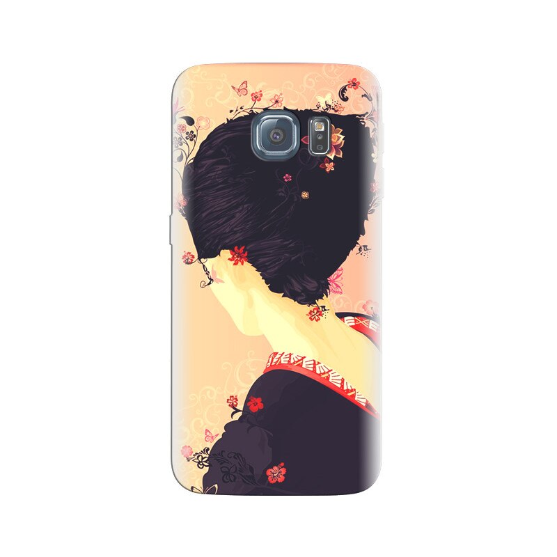 Husa Samsung S7 Edge Japanese Geisha Illustration Cherry Blossom